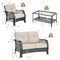 Costway 4PCS Patio Wicker Furniture Set Loveseat Sofa Coffee Table W/ Cushion